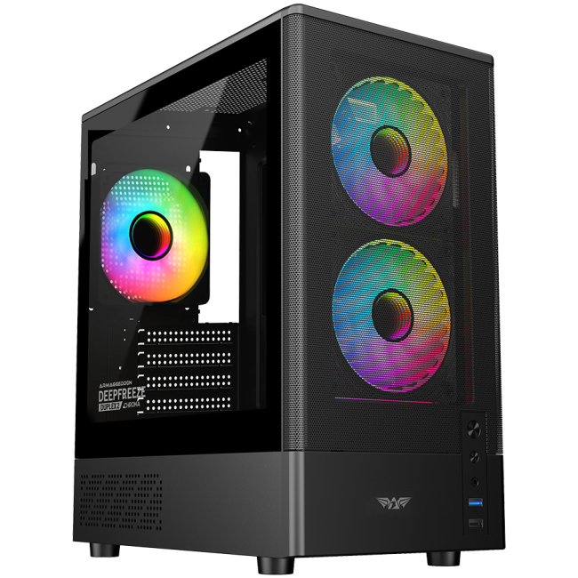 Armaggeddon Gaming Case M-ATX DEEPFREEZE DUPLEX 2 CHROMA Black (3x Chroma Fans)