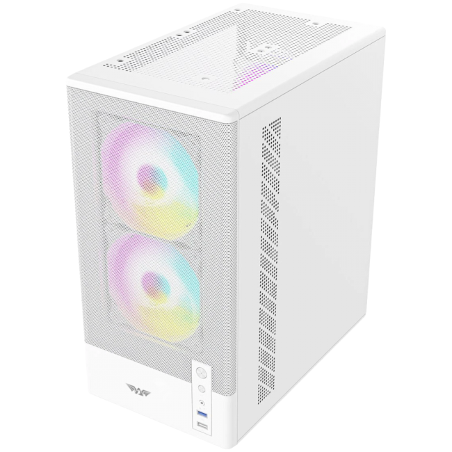Armaggeddon Gaming Case M-ATX DEEPFREEZE DUPLEX 2 CHROMA White (3x Chroma Fans) - Image 2