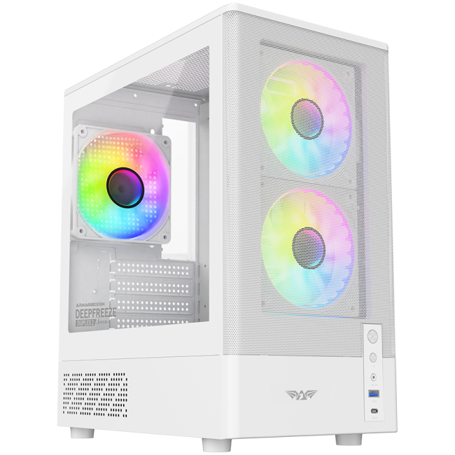 Armaggeddon Gaming Case M-ATX DEEPFREEZE DUPLEX 2 White 3x ARGB Fans