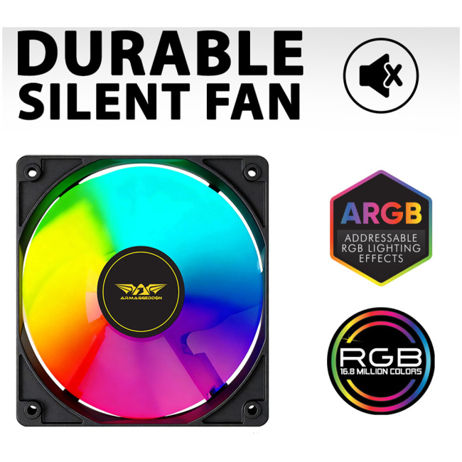 Armaggeddon Gaming Cooling Fan Set 4pcs ARGB KIT 6000 Pro Black - Image 3