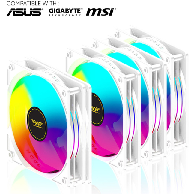 Armaggeddon Gaming Cooling Fan Set 4pcs ARGB KIT 6000 Pro White - Image 4