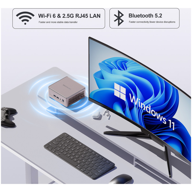 GEEKOM A5 Mini PC AMD Ryzen7 5825U 16GB DDR4, 512GB NVMe, 2.5GbE, HDMI/USB-C, Win11 Pro - Image 2