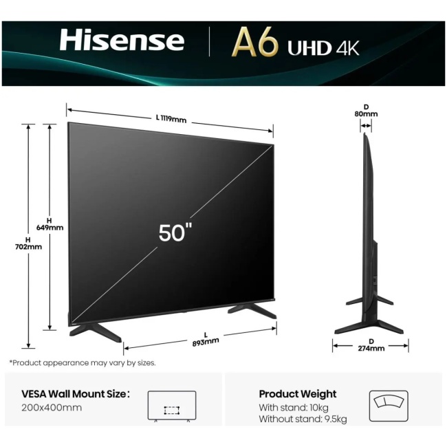 Hisense 50A6Q 50'' 4K Smart LED TV - Image 8