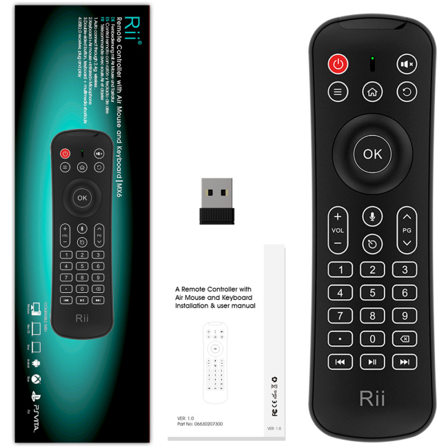 Rii Remote Control with Wireless Keyboard 2.4GHz, AirMouse & Microphone MX6 - Image 6