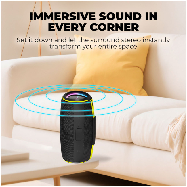 SonicGear Portable Speaker TWS BT/USB/FM/RGB IPX5 30W SONICGO! BOOM 6 - Image 6