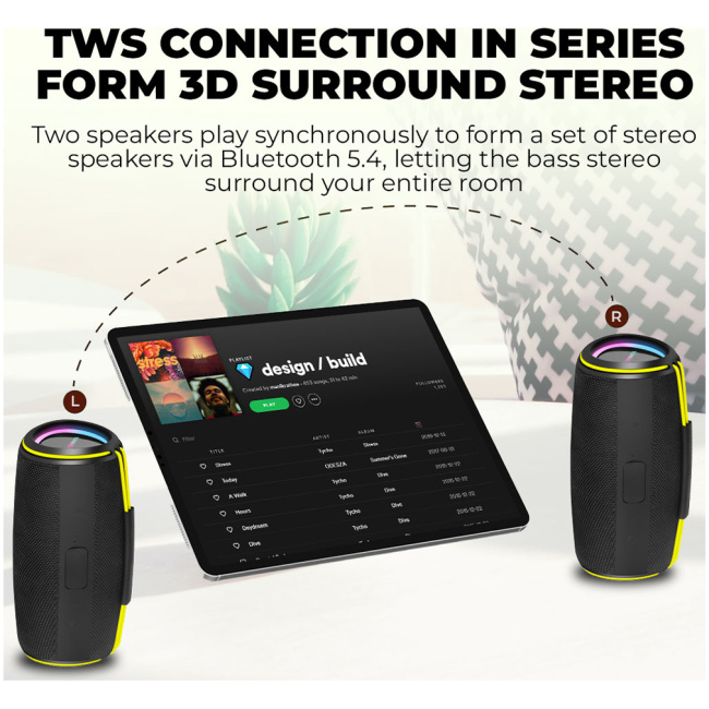 SonicGear Portable Speaker TWS BT/USB/FM/RGB IPX5 30W SONICGO! BOOM 6 - Image 8