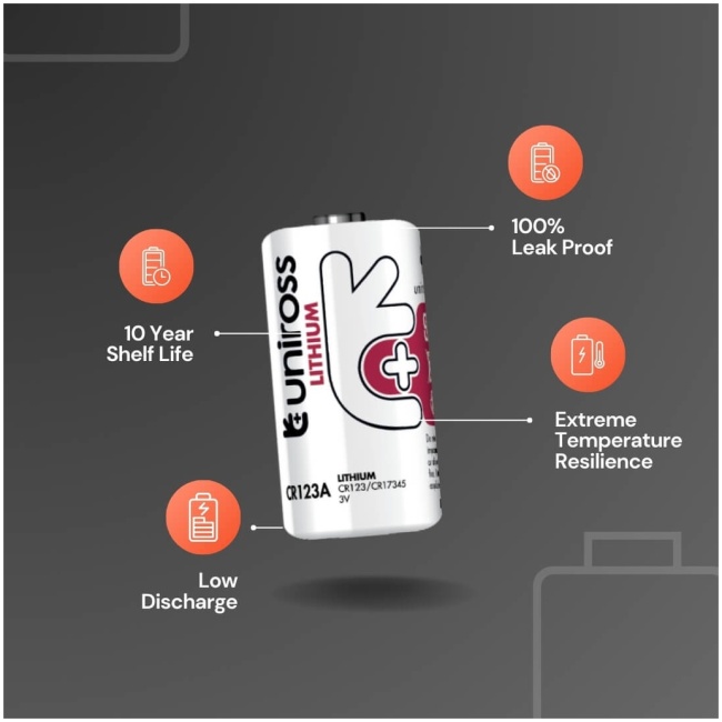 Uniross Lithium CR123A 3V Battery (1pc) - Image 2