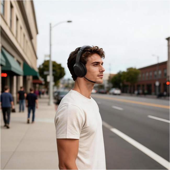 Yealink Headset Wireless Bluetooth AI NC Adaptive ANC Retractable Mic Boom Foldable Design with Charging Stand BH78 Teams - Image 9