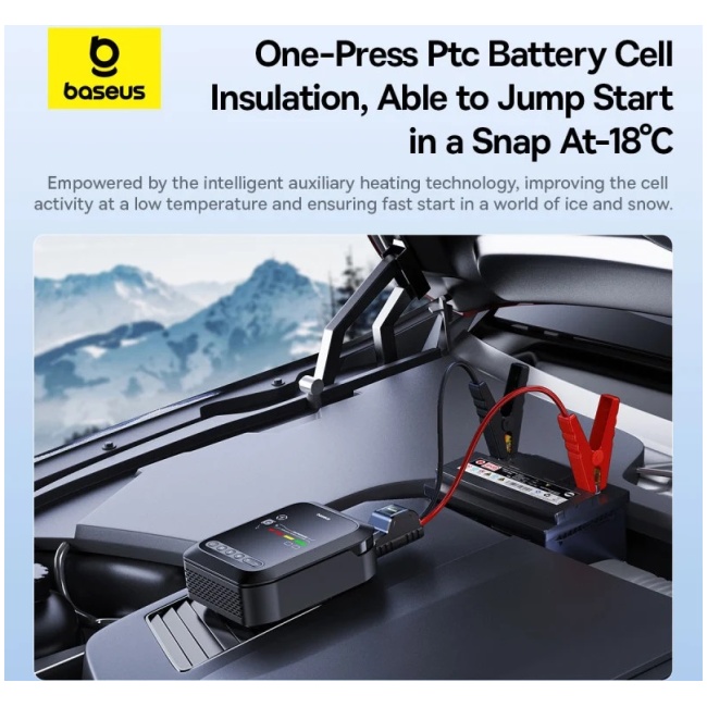 Baseus Car Jump Start Booster & Powerbank + Inflator 12650mAh 1200A SUPER ENERGY - Image 7