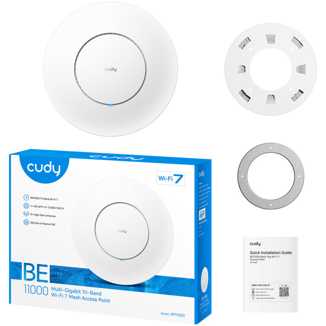 Cudy Access Point Ceiling BE11000 Tri-Band Wi-Fi 7 2.5G Access Point with 10G SFP+ AP11000 - Image 5