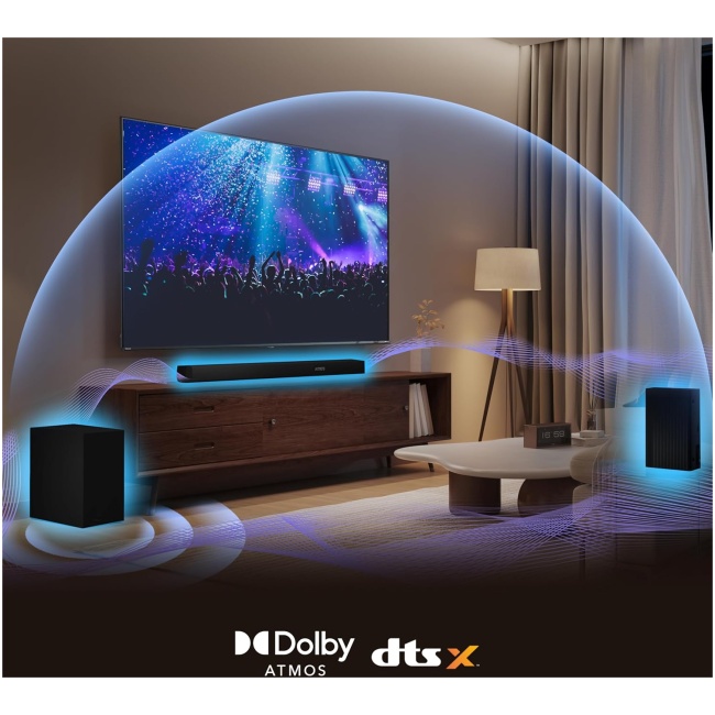 Hisense Soundbar AX5100Q 5.1 Ch, 580W, Hi-Concerto, Dolby Atmos, DTS:X, Semi wireless rear surround speakers - Image 3