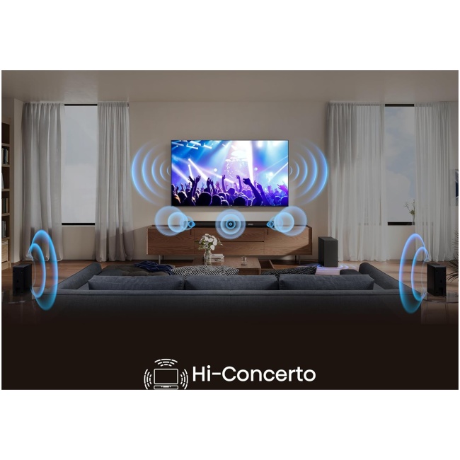 Hisense Soundbar AX5100Q 5.1 Ch, 580W, Hi-Concerto, Dolby Atmos, DTS:X, Semi wireless rear surround speakers - Image 7