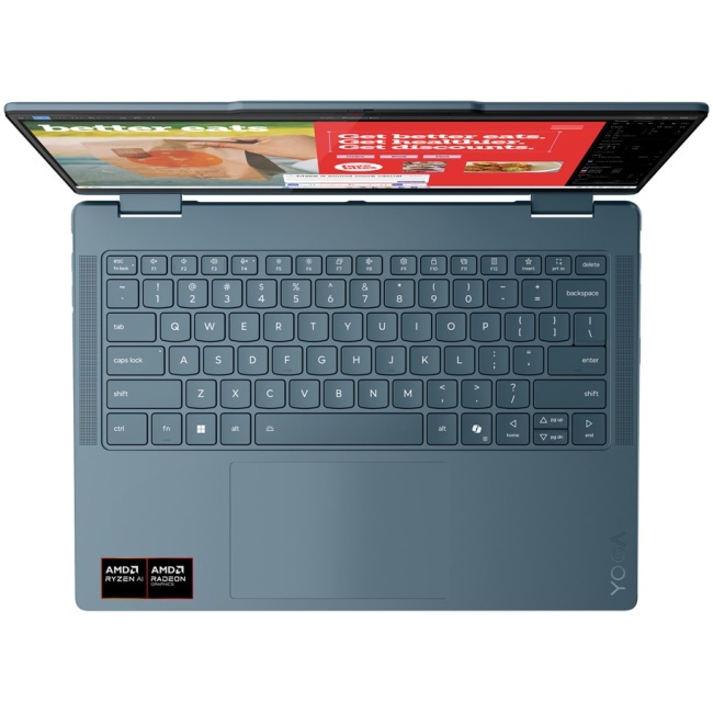 Lenovo Yoga 7 2-in-1 14AKP10 Copilot+ PC AMD Ryzen AI 5 340 Hybrid (2-in-1) 35.6 cm (14") Touchscreen WUXGA 16 GB LPDDR5-SDRAM 512 GB SSD Wi-Fi 7 (802.11be) Windows 11 Home Teal - Image 7