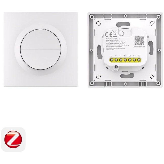 Sonoff Zigbee Smart Wall Mechanical Switch 1-Button 2 Gang White With Matter (no neutral) - Image 2