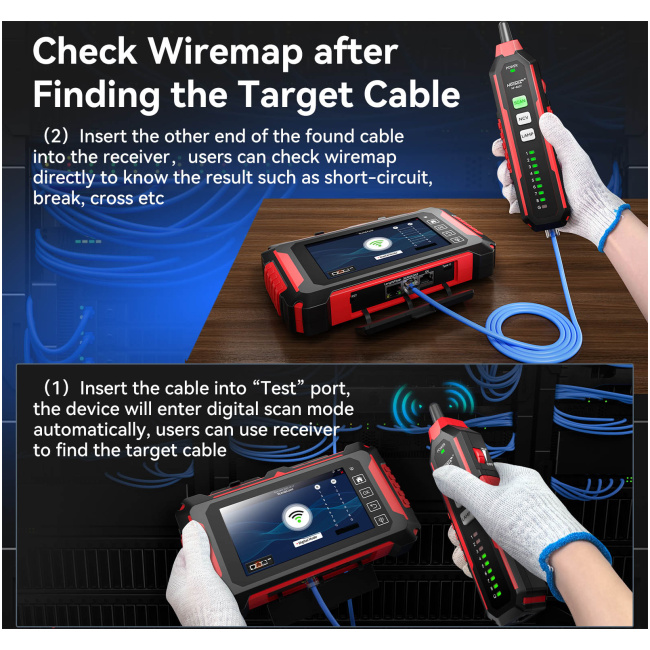 Noyafa Fiber & Network Tester with 150km OTDR, Full-protocol Network Analysis, PoE Testing, Ethernet Cable Verification, Multimeter NF-8607 - Image 13