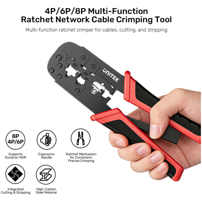 Unitek Network Tools Crimping for RJ45 Connectors 8P/6P/4P 0T136ARD01 - Image 2