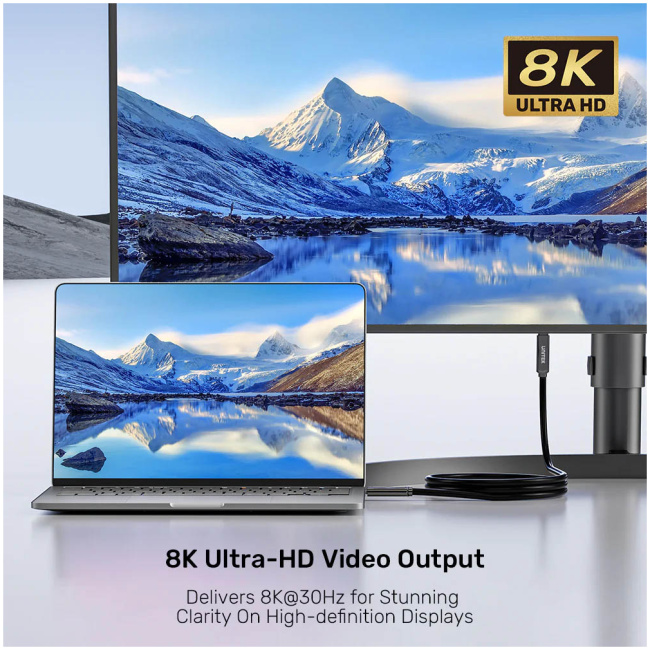Unitek UC USB-C Fiber Optic 8K Cable 10Gbps 60W PD 15.0m C14178A-15M - Image 6
