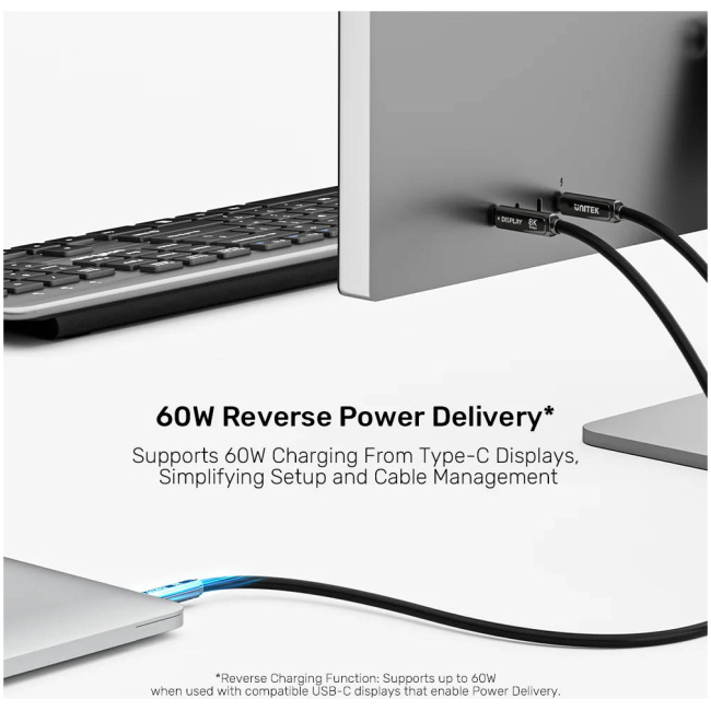 Unitek UC USB-C Fiber Optic 8K Cable 10Gbps 60W PD 15.0m C14178A-15M - Image 7